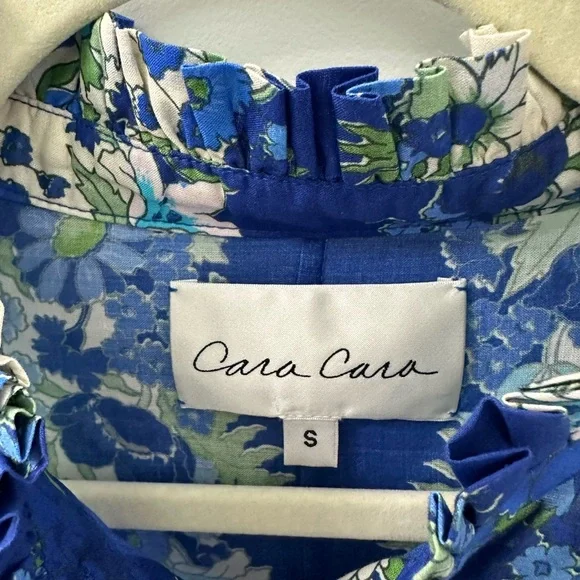 Floral Blue and Green Women's Dress - Picture 2 of 3